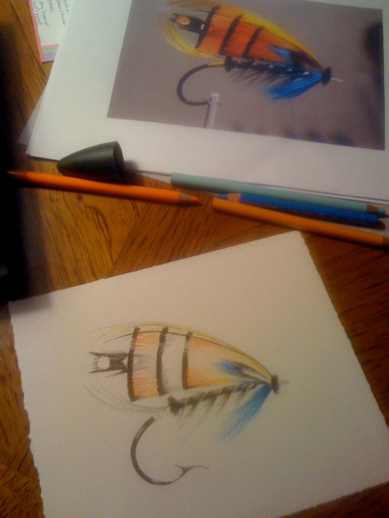 adding color with colored pencil